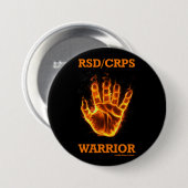 Badge Rond 7,6 Cm Flammes/mains...RSD/CRPS (Devant & derrière)