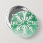 Badge Rond 7,6 Cm Flèche de neige verte (Devant & derrière)