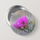Badge Rond 7,6 Cm Fleur de cactus rose (Devant & derrière)
