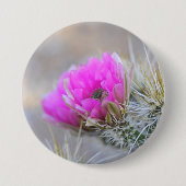 Badge Rond 7,6 Cm Fleur de cactus rose (Devant)