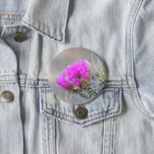 Badge Rond 7,6 Cm Fleur de cactus rose