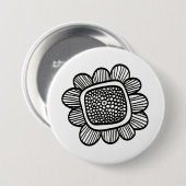 Badge Rond 7,6 Cm Fleur de Doodle (Devant & derrière)