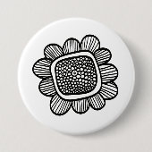 Badge Rond 7,6 Cm Fleur de Doodle (Devant)