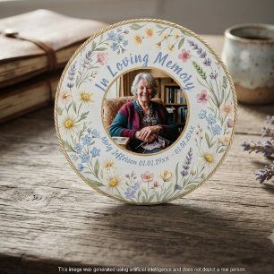 Badge Rond 7,6 Cm Fleur de fleur sauvage mémorielle
