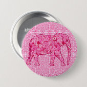 Badge Rond 7,6 Cm Fleur d'éléphant - rose fuchsia (Devant & derrière)