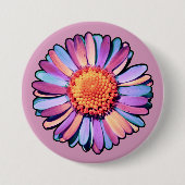 Badge Rond 7,6 Cm Fleur mignonne violet rose bleu Boho Daisy Bisexua (Devant)