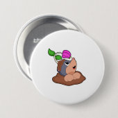 Badge Rond 7,6 Cm Fleur Mole Earth (Devant & derrière)