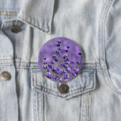 Badge Rond 7,6 Cm Fleurs de lavande mignonne violet (En situation)