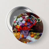Badge Rond 7,6 Cm Fleurs de Monet et fruits (Devant & derrière)