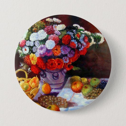 Badge Rond 7,6 Cm Fleurs de Monet et fruits (Devant)