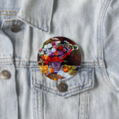 Badge Rond 7,6 Cm Fleurs de Monet et fruits (En situation)