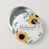 Badge Rond 7,6 Cm Fleurs de soleil personnalisées Présentatrices Cad (Devant & derrière)