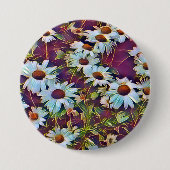 BADGE ROND 7,6 CM FLEURS DU JOUR (Devant)