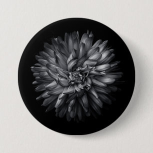 Badge Rond 7,6 Cm Fleurs jardins En Noir Et Blanc 20