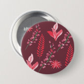Badge Rond 7,6 Cm Fleurs motif. (Devant & derrière)