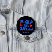 Badge Rond 7,6 Cm Fleurs rétro Harris & Walz Noir (En situation)