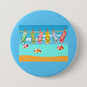 Badge Rond 7,6 Cm Flip Flops À La Plage (Devant)