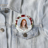 Badge Rond 7,6 Cm Floral Bourgogne en mémoire d'amour (En situation)