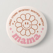Badge Rond 7,6 Cm Floral Mama (Devant)