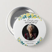 Badge Rond 7,6 Cm floral memory of loved one (Devant & derrière)