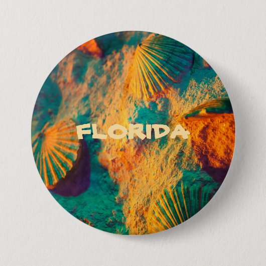Badge Rond 7,6 Cm FLORIDA Coques de mer (Devant)