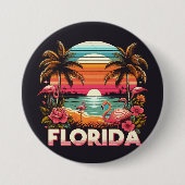 Badge Rond 7,6 Cm Floride vintage (Devant)