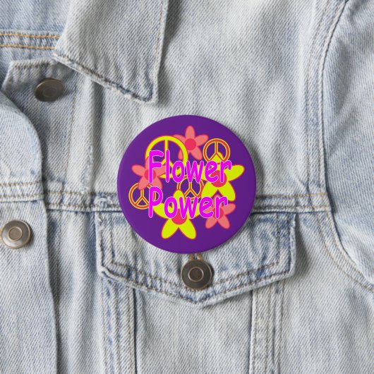 Badge Rond 7,6 Cm Flower power (En situation)