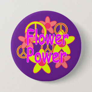 Badge Rond 7,6 Cm Flower power