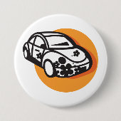 Badge Rond 7,6 Cm Flower Power Car Cute Hippie Style (Devant)