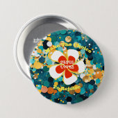 Badge Rond 7,6 Cm Flower tropical (Devant & derrière)