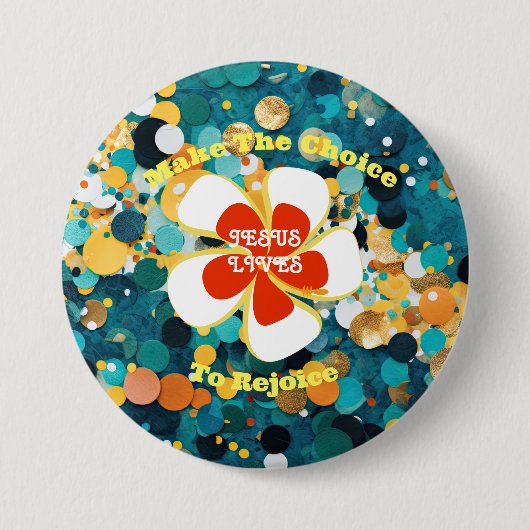 Badge Rond 7,6 Cm Flower tropical (Devant)