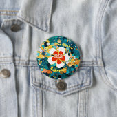 Badge Rond 7,6 Cm Flower tropical (En situation)