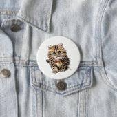 Badge Rond 7,6 Cm Fluffy Kitten (En situation)