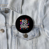 Badge Rond 7,6 Cm Fly Girl 90s Nineties Hip Hop Disco Party (En situation)