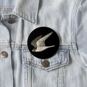 Badge Rond 7,6 Cm Flying Peregrine Falcon Crayon coloré Art
