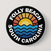 Badge Rond 7,6 Cm Folly Beach, Caroline du Sud (Devant)