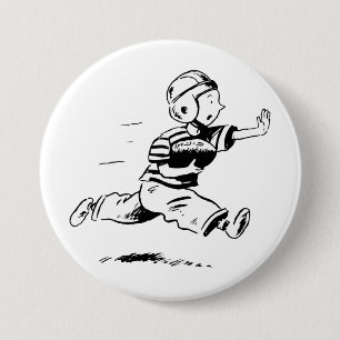 Badge Rond 7,6 Cm Football américain vintage de petit garçon courant