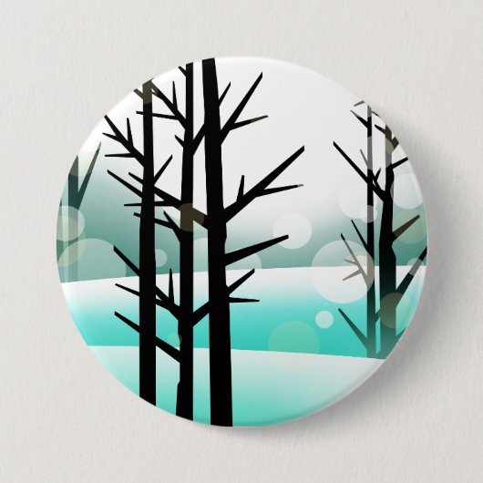 Badge Rond 7,6 Cm Forêt d'hiver (Devant)