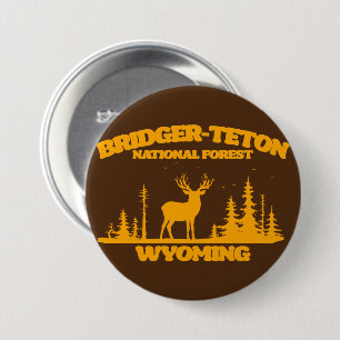Badge Rond 7,6 Cm Forêt nationale de Bridger-Teton