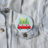 Badge Rond 7,6 Cm Forêt rétro Van (En situation)