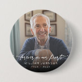 Badge Rond 7,6 Cm Forever In Our Hearts Memorial Photo Script (Devant)