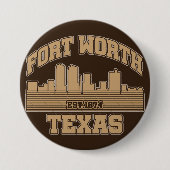 Badge Rond 7,6 Cm Fort Worth, Texas (Devant)