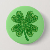 Badge Rond 7,6 Cm Four Leaf Clover Lucky St. Patrick's Day (Devant)