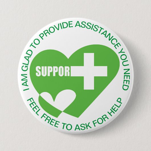 BADGE ROND 7,6 CM FOURNISSEUR D'ASSISTANCE/AIDE (Devant)