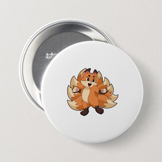 Badge Rond 7,6 Cm Fox (Devant & derrière)