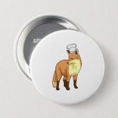 Badge Rond 7,6 Cm Fox as Cook (Devant & derrière)
