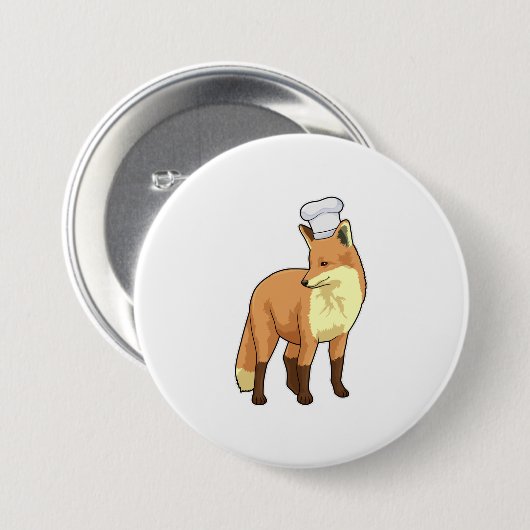 Badge Rond 7,6 Cm Fox as Cook (Devant & derrière)