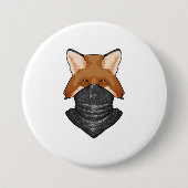 Badge Rond 7,6 Cm Fox en bandit avec Kerchief (Devant)
