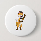 Badge Rond 7,6 Cm Fox en Groom avec anneau Mariage (Devant)