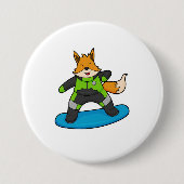 Badge Rond 7,6 Cm Fox en Snowboard avec Snowboard (Devant)
